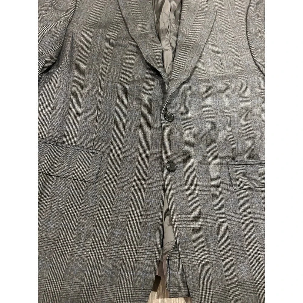 Lauren Ralph Lauren Mens 44R‎ Blazer Grey Glen Plaid Wool Cashmere Sport Coat